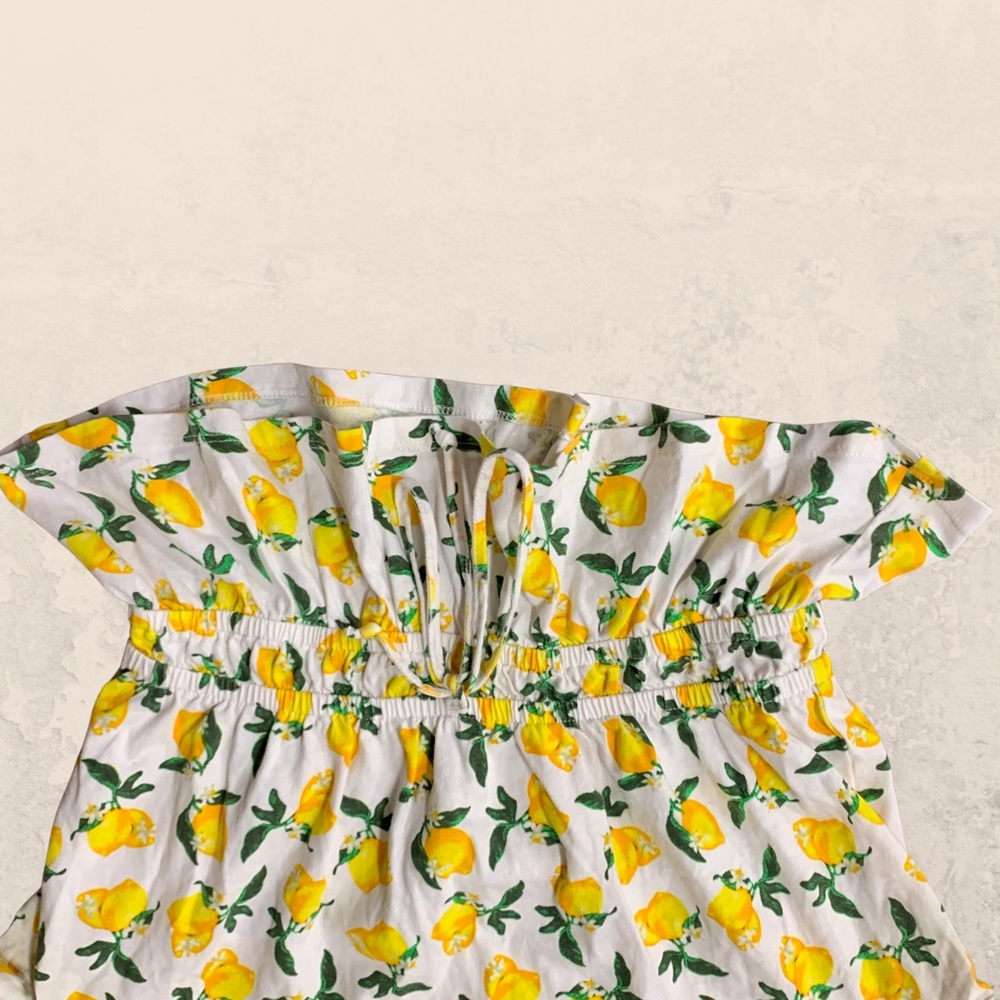 Zara cropped lemon print shirt with adjustable tie - Picture 7 of 9